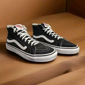 Vans 721278 Sk8-Hi  Lace-Up High Top Skateboard Shoes M US 7.5 / W 9 Suede Black